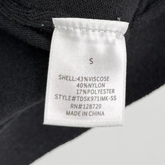 NWT Francesca's Blue Rain Black Pullover Sweater Tie Back Size Small‎ Preppy - Picture 8 of 11
